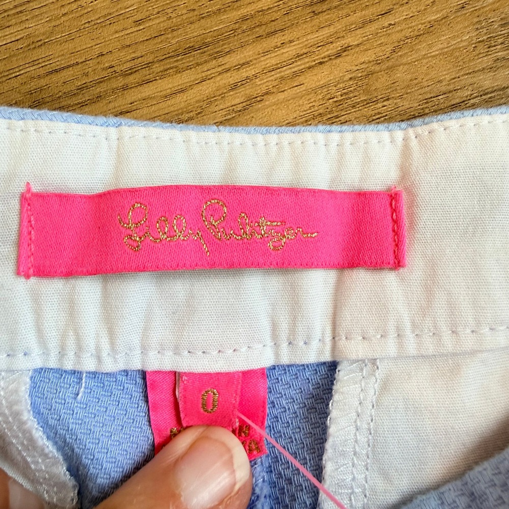 NWT Lilly Pulitzer Buttercup Stretch Short Periwinkle Scalloped Hem Size 0 - Picture 4 of 7